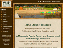 Tablet Screenshot of lostacresresort.com